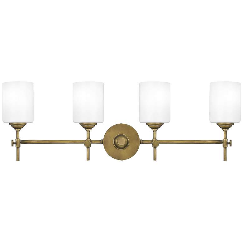 Image 1 Quoizel Aria 31 1/4 inch Wide Weathered Brass 4-Light Bath Light