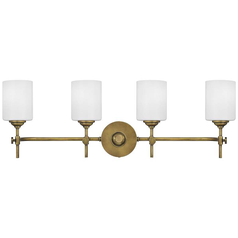 Image 2 Quoizel Aria 31 1/4" Wide Weathered Brass 4-Light Bath Light more views