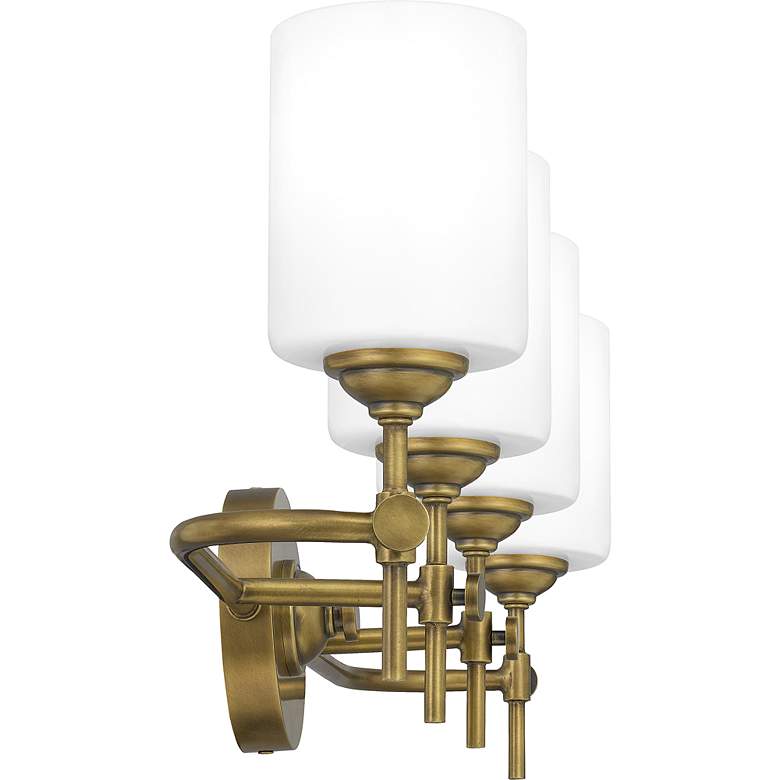 Image 3 Quoizel Aria 31 1/4" Wide Weathered Brass 4-Light Bath Light more views