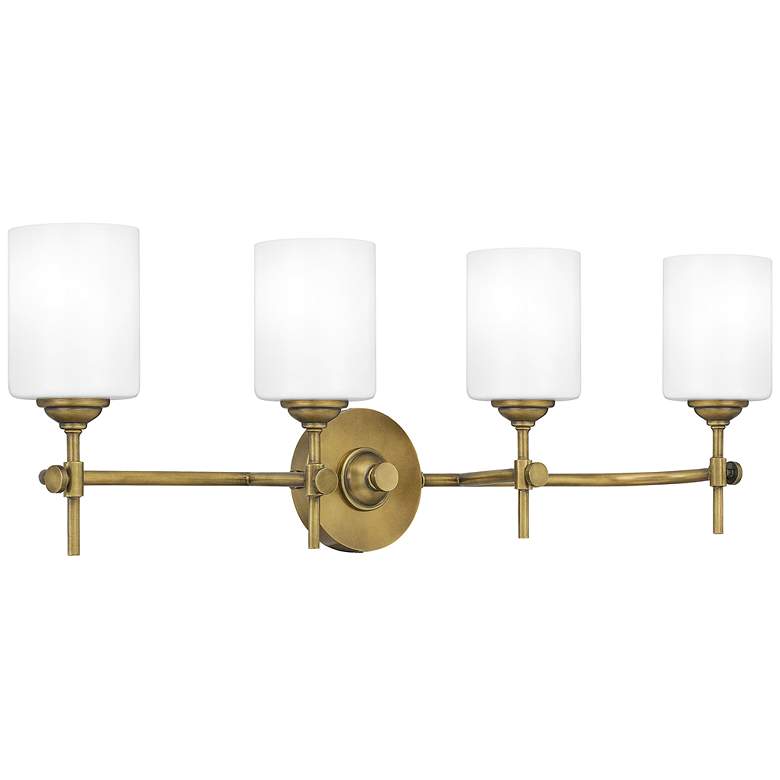 Image 4 Quoizel Aria 31 1/4 inch Wide Weathered Brass 4-Light Bath Light more views