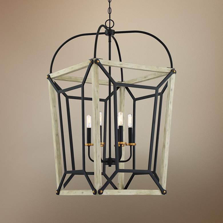 Image 1 Quoizel Ashcroft 20" Wide Earth Black 6-Light Foyer Pendant