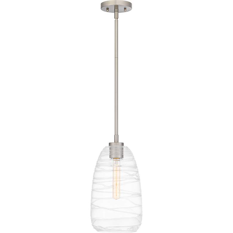 Image 4 Quoizel Asher 8"W Brushed Nickel Mini Pendant w/ Swirl Glass more views