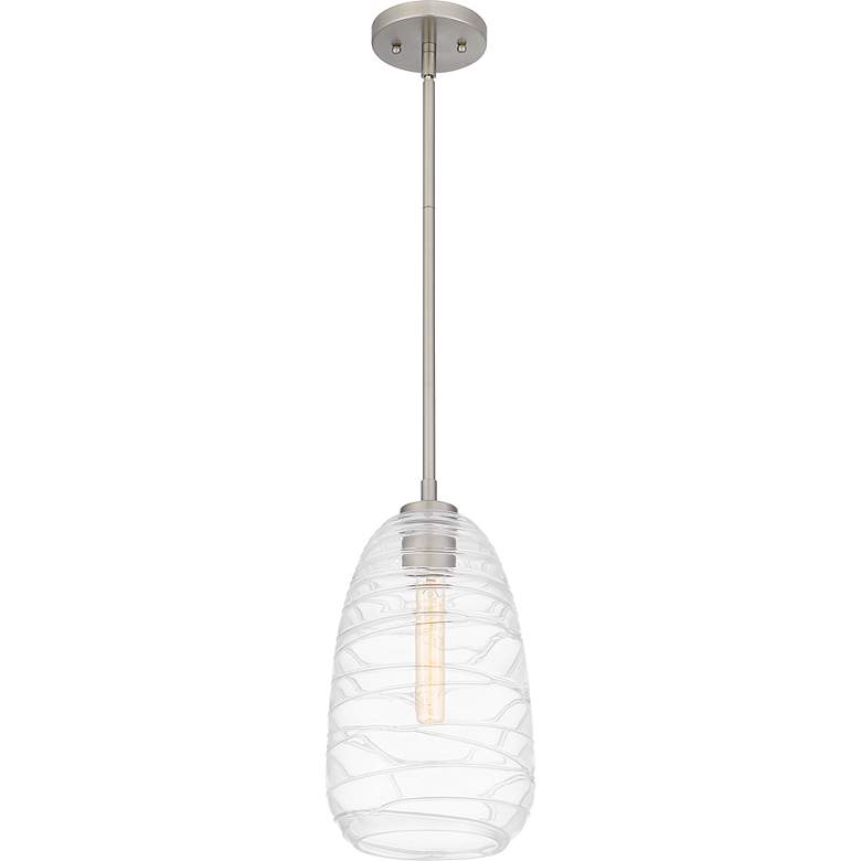 Image 6 Quoizel Asher 8"W Brushed Nickel Mini Pendant w/ Swirl Glass more views