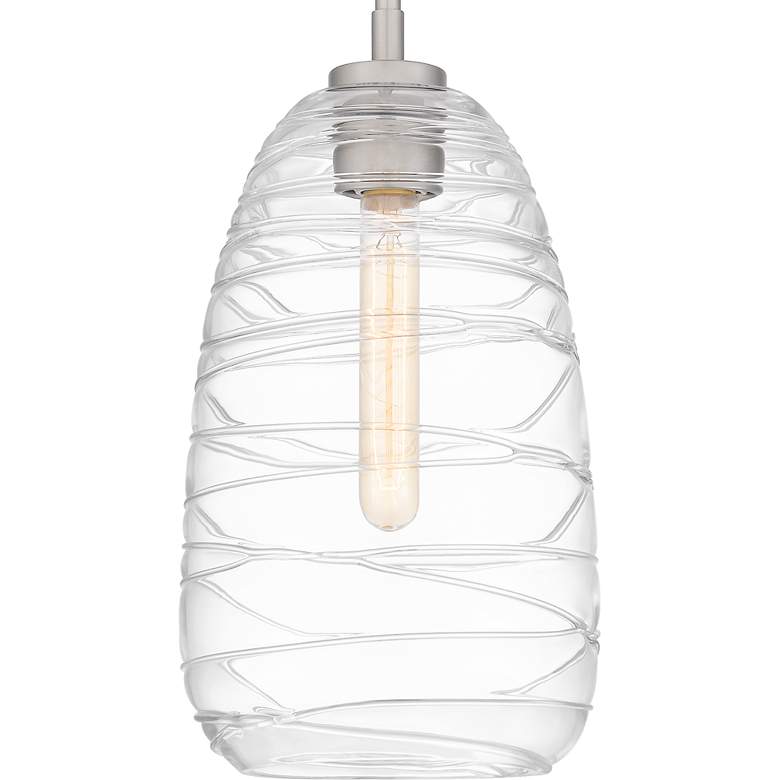 Image 7 Quoizel Asher 8"W Brushed Nickel Mini Pendant w/ Swirl Glass more views