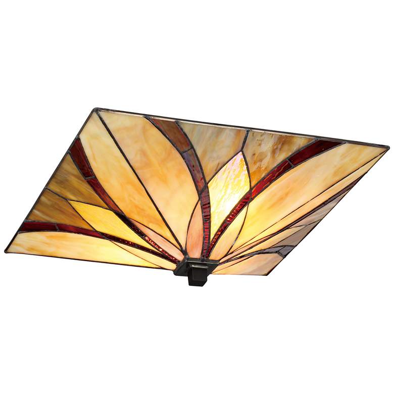 Image 4 Quoizel Asheville 15 inch Wide Tiffany-Style Ceiling Light more views