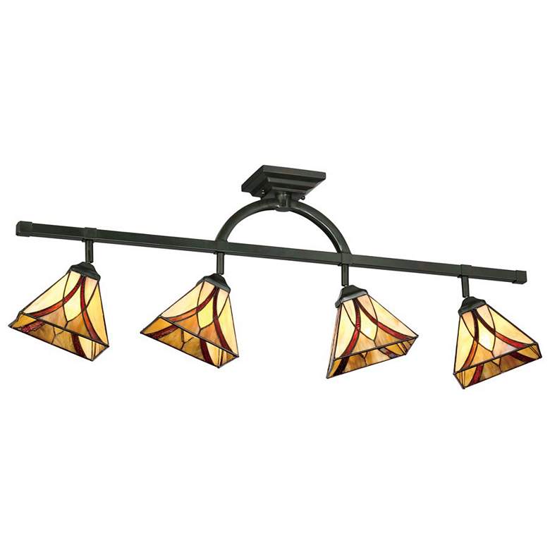 Image 3 Quoizel Asheville 4-Light Tiffany Art Glass Track Fixture more views