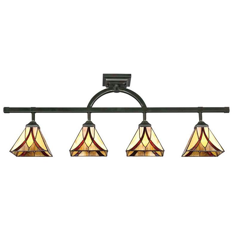 Image 4 Quoizel Asheville 4-Light Tiffany Art Glass Track Fixture more views