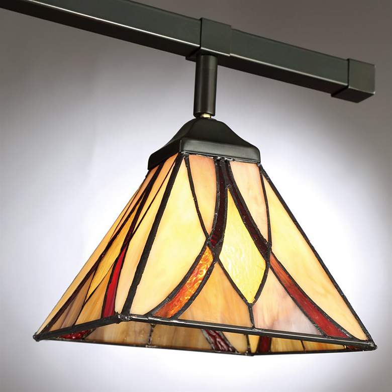 Image 5 Quoizel Asheville 4-Light Tiffany Art Glass Track Fixture more views