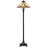3_Quoizel Asheville 60" Valiant Bronze Tiffany-Style Glass Floor Lamp more views