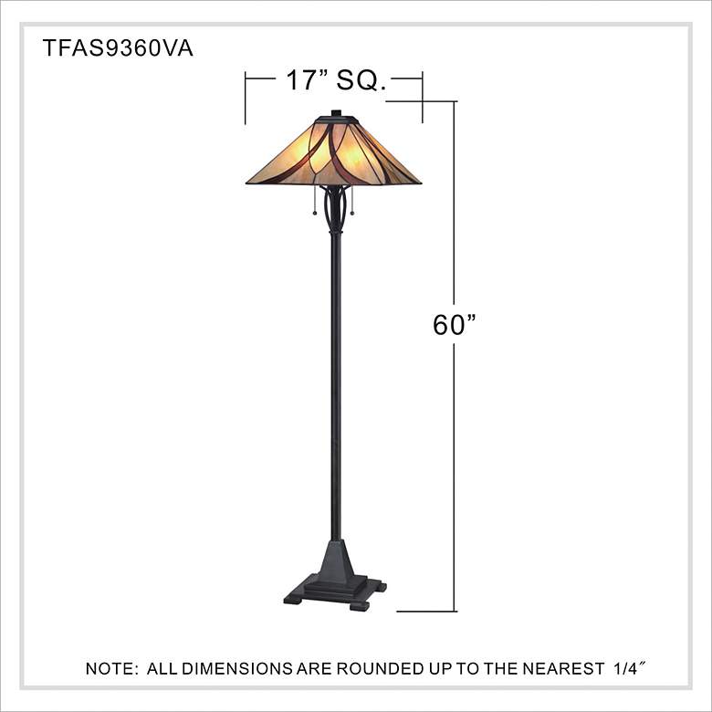 Image 5 Quoizel Asheville 60" Valiant Bronze Tiffany-Style Glass Floor Lamp more views