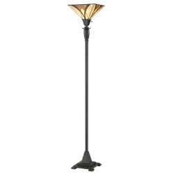 Quoizel Asheville 70 1/2" Valiant Bronze Tiffany-Style Torchiere Lamp