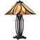 Quoizel Ashville 25" High Bronze Art Glass Tiffany-Style Table Lamp