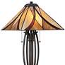 Quoizel Ashville 25" High Bronze Art Glass Tiffany-Style Table Lamp