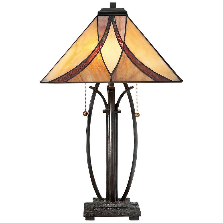 Image 3 Quoizel Ashville 25" High Bronze Art Glass Tiffany-Style Table Lamp more views