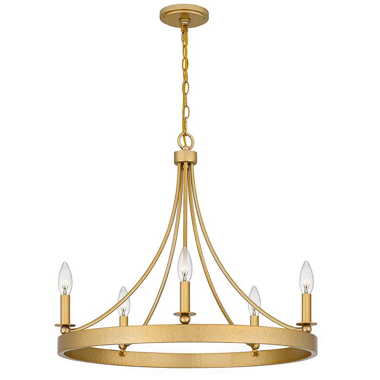 Image 3 Quoizel Aspyn 26" Wide Light Gold 5-Light Candelabra Ring Chandelier