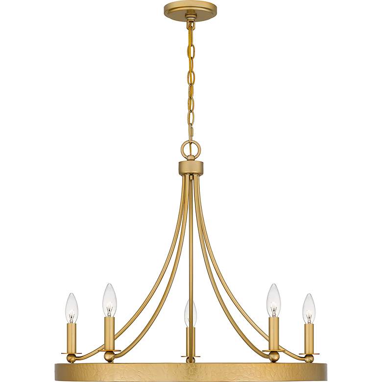 Image 5 Quoizel Aspyn 26" Wide Light Gold 5-Light Candelabra Ring Chandelier more views
