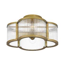 Image5 of Quoizel Aster 15" Wide Weathered Brass 4-Light Ceiling Light more views