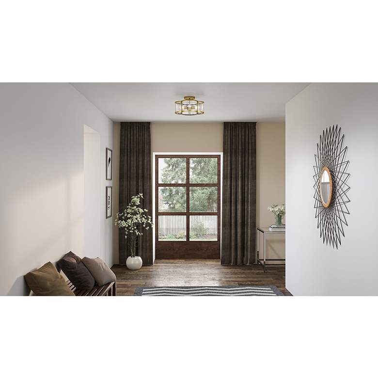 Image 7 Quoizel Aster 15" Wide Weathered Brass 4-Light Ceiling Light more views
