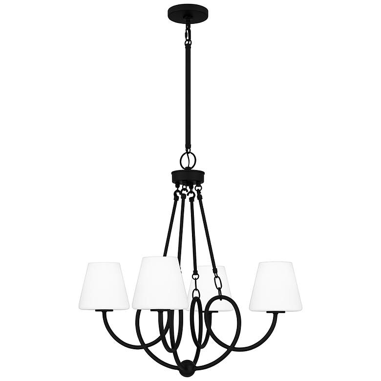 Image 1 Quoizel Atkins 27" Wide 4-Light Matte Black Chandelier