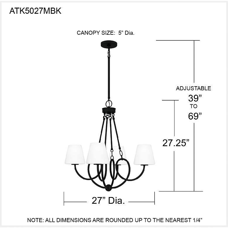 Image 7 Quoizel Atkins 27" Wide 4-Light Matte Black Chandelier more views