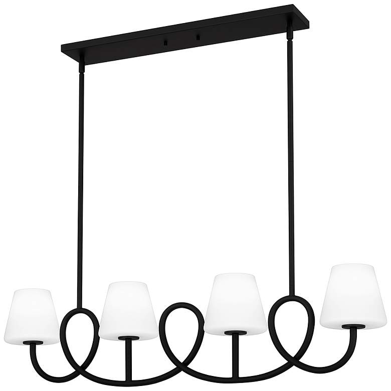 Image 1 Quoizel Atkins 40"W Matte Black 4-Light Island Chandelier