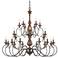 Quoizel Auburn 48" Wide 24-Light Rustic Black Chandelier