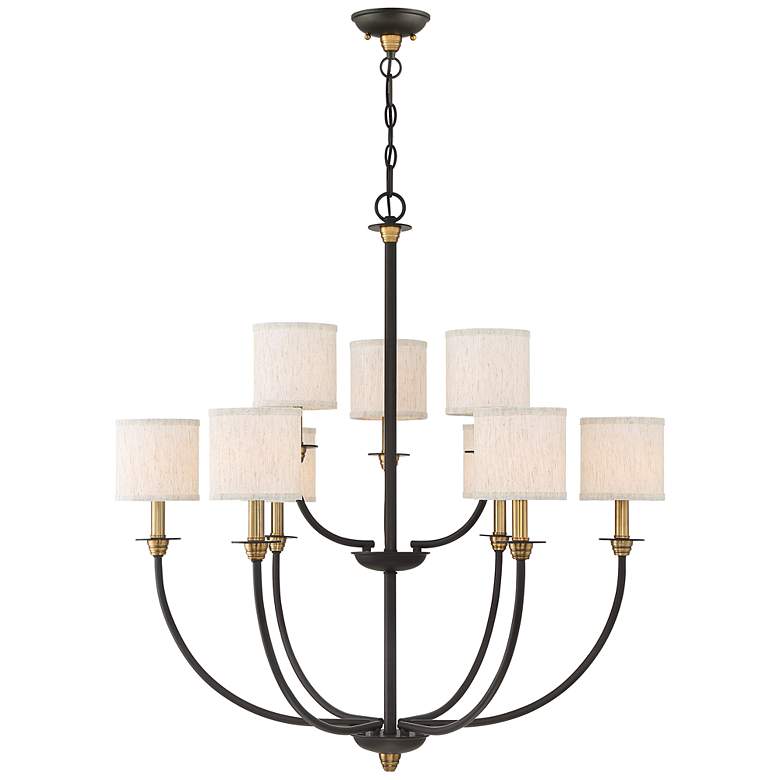 Image 1 Quoizel Audley 33 inch Wide Old Bronze 9-Light Chandelier