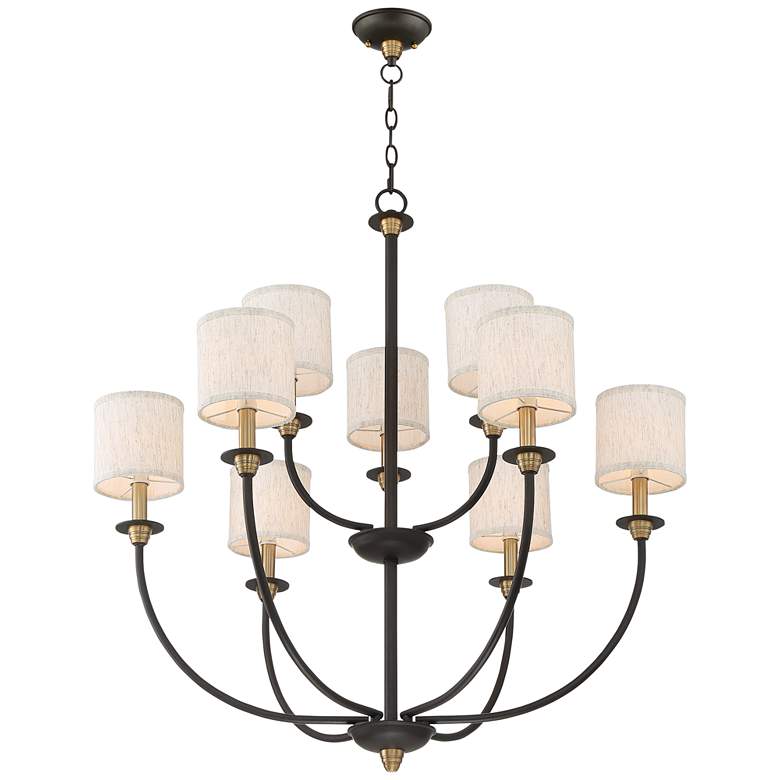 Image 3 Quoizel Audley 33 inch Wide Old Bronze 9-Light Chandelier more views