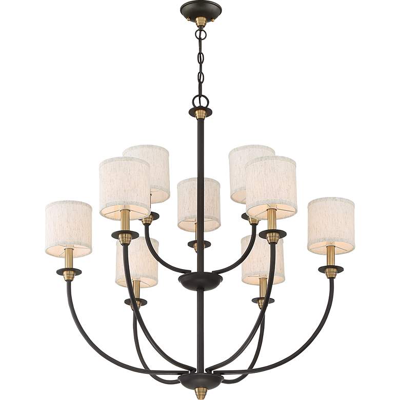 Image 3 Quoizel Audley 33 inch Wide Old Bronze 9-Light Chandelier more views