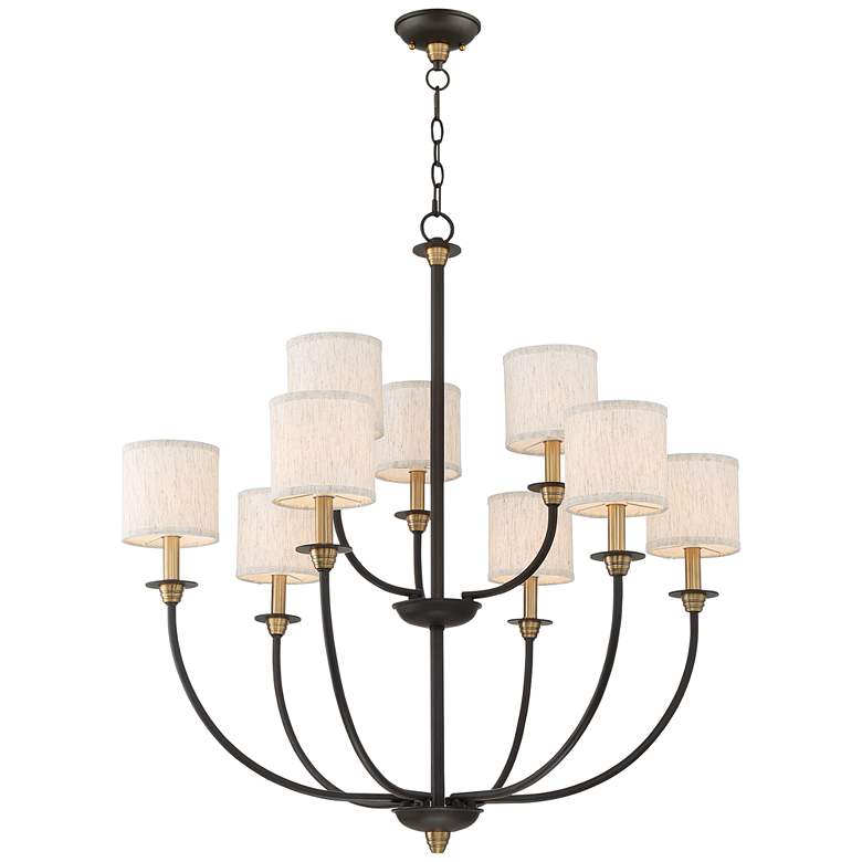 Image 4 Quoizel Audley 33 inch Wide Old Bronze 9-Light Chandelier more views