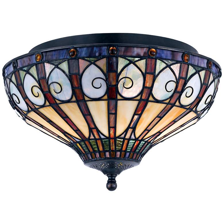 Image 2 Quoizel Ava Collection 14" Wide Vintage Bronze Ceiling Light