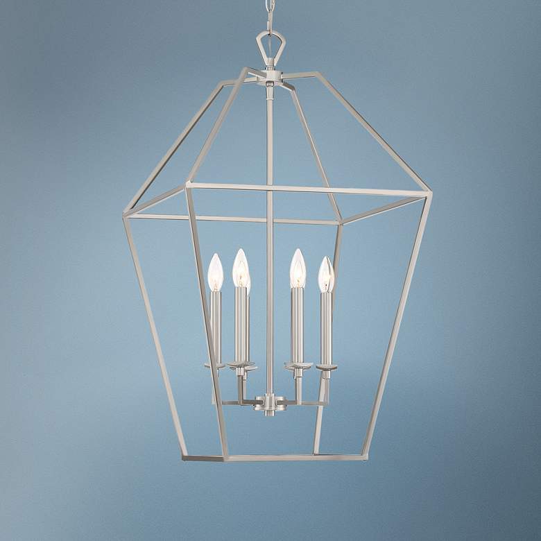 Image 1 Quoizel Aviary 18 inch Wide Brushed Nickel 6-Light Foyer Pendant