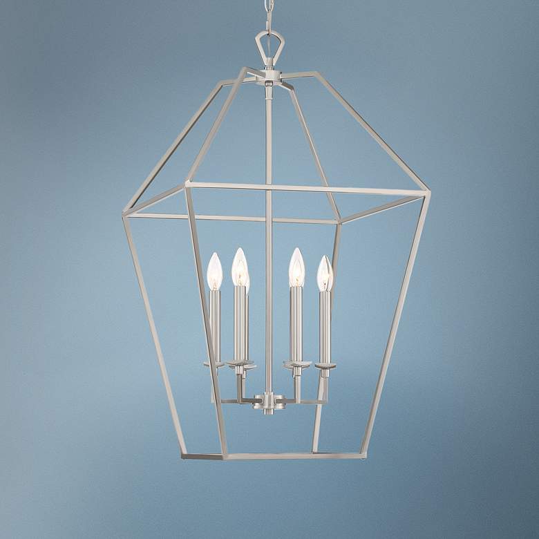 Image 1 Quoizel Aviary 18" Wide Brushed Nickel 6-Light Foyer Pendant
