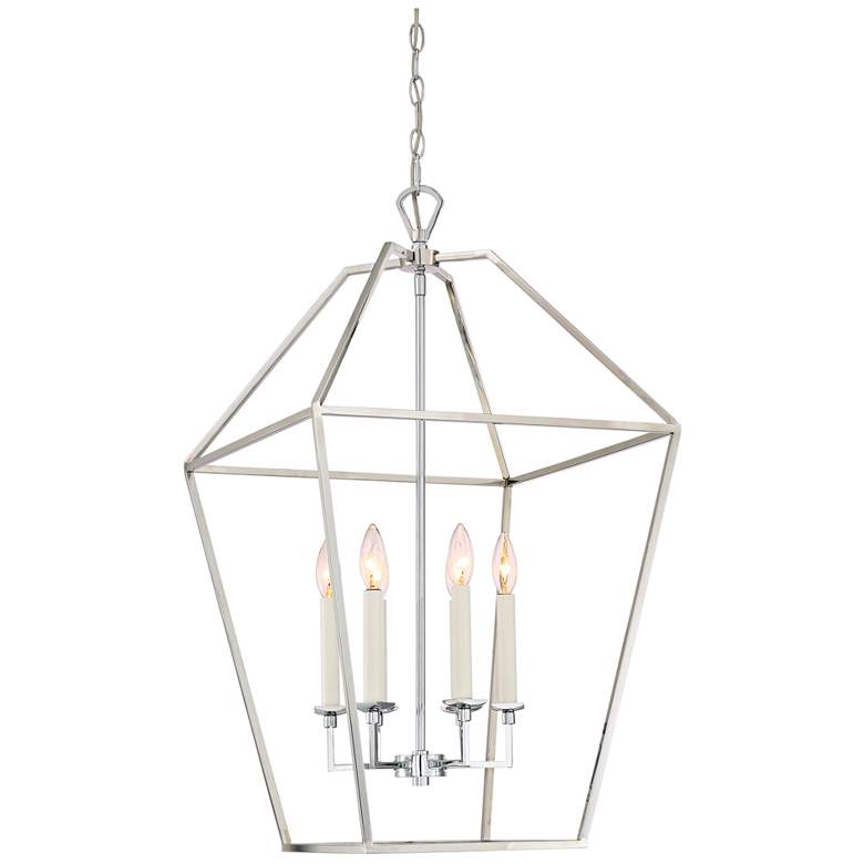 Image 1 Quoizel Aviary 20 1/4" Wide Nickel 6-Light Cage Chandelier