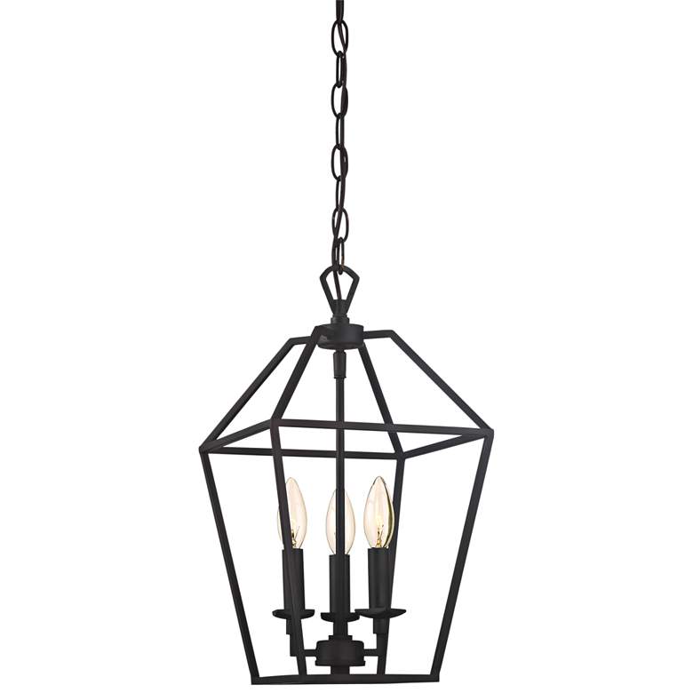 Image 2 Quoizel Aviary 9 1/2"W Bronze 3-Light Steel Cage Chandelier