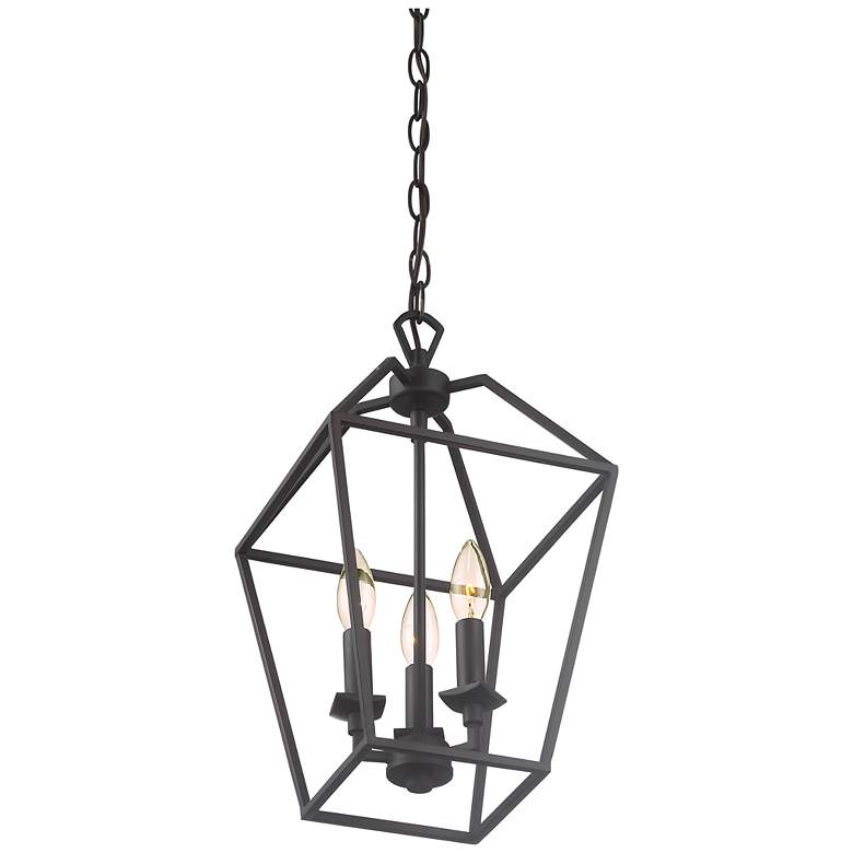 Image 3 Quoizel Aviary 9 1/2 inchW Bronze 3-Light Steel Cage Chandelier more views