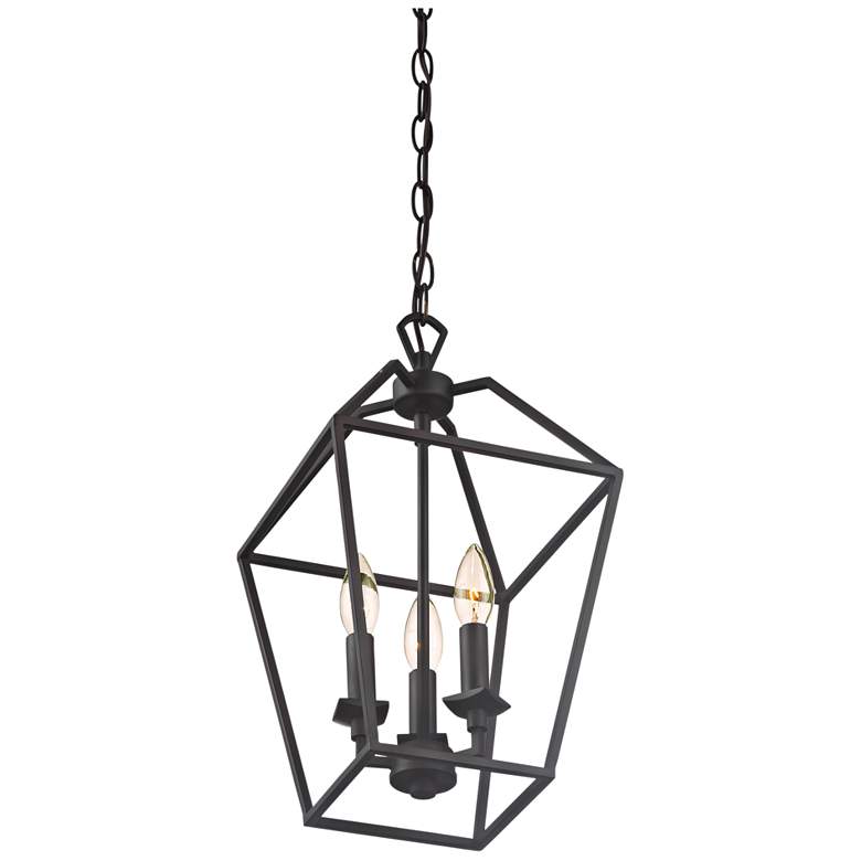 Image 4 Quoizel Aviary 9 1/2"W Bronze 3-Light Steel Cage Chandelier more views