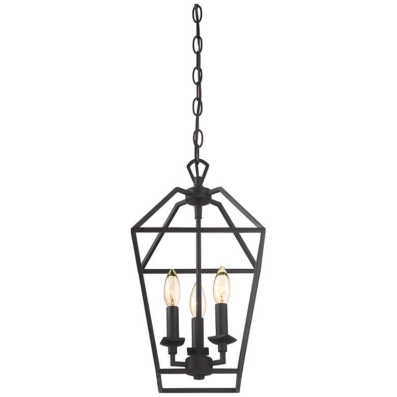 Image 4 Quoizel Aviary 9 1/2"W Bronze 3-Light Steel Cage Chandelier more views
