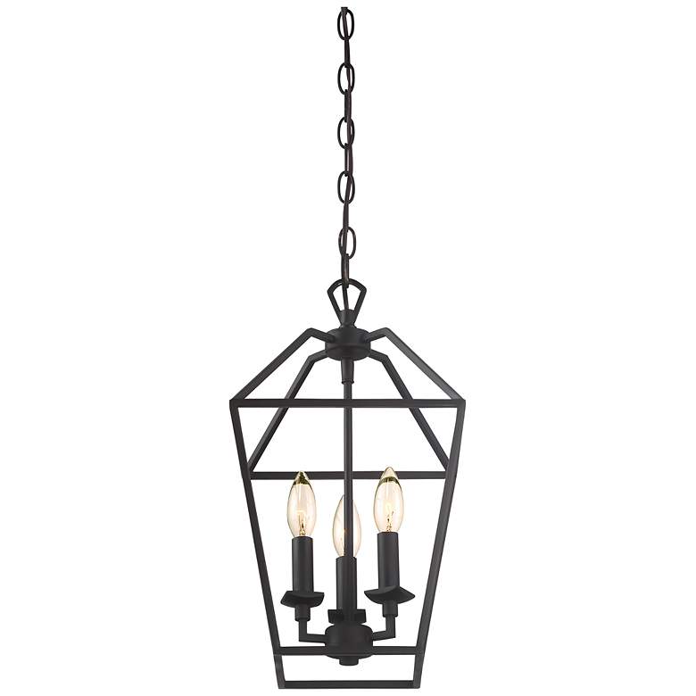 Image 4 Quoizel Aviary 9 1/2 inchW Bronze 3-Light Steel Cage Chandelier more views