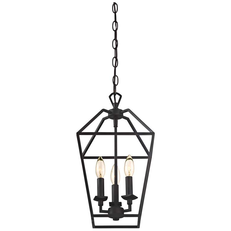 Quoizel Aviary 9 1/2&quot;W Bronze 3-Light Steel Cage Chandelier more views