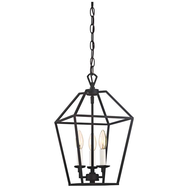 Image 6 Quoizel Aviary 9 1/2"W Bronze 3-Light Steel Cage Chandelier more views