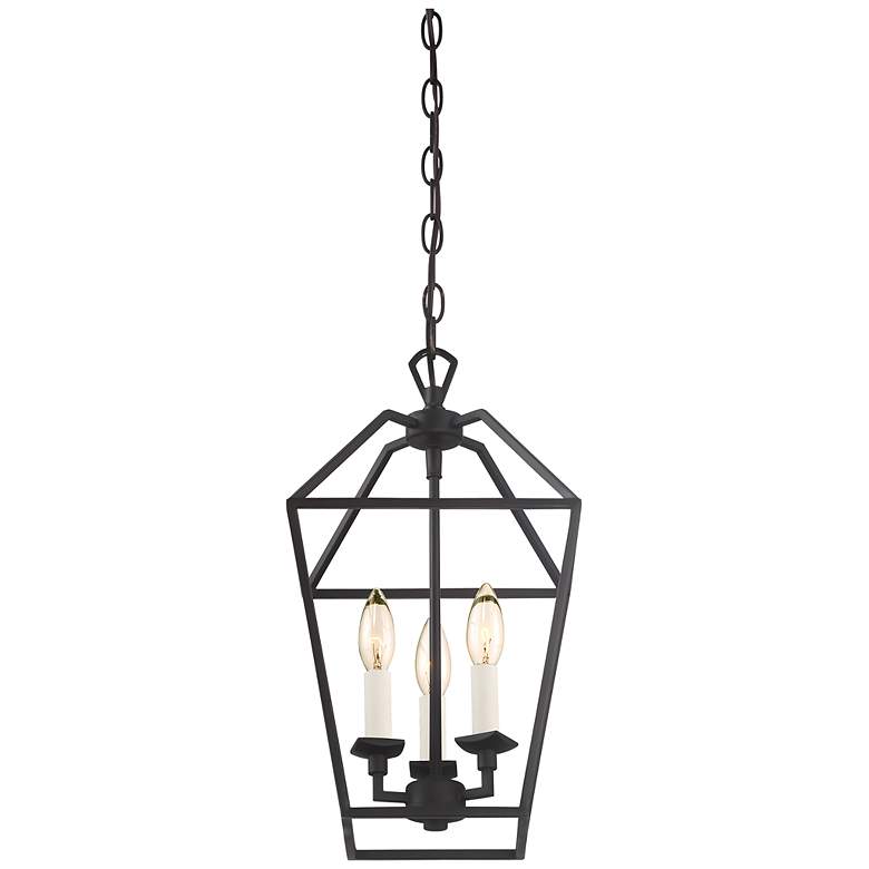 Image 6 Quoizel Aviary 9 1/2 inchW Bronze 3-Light Steel Cage Chandelier more views