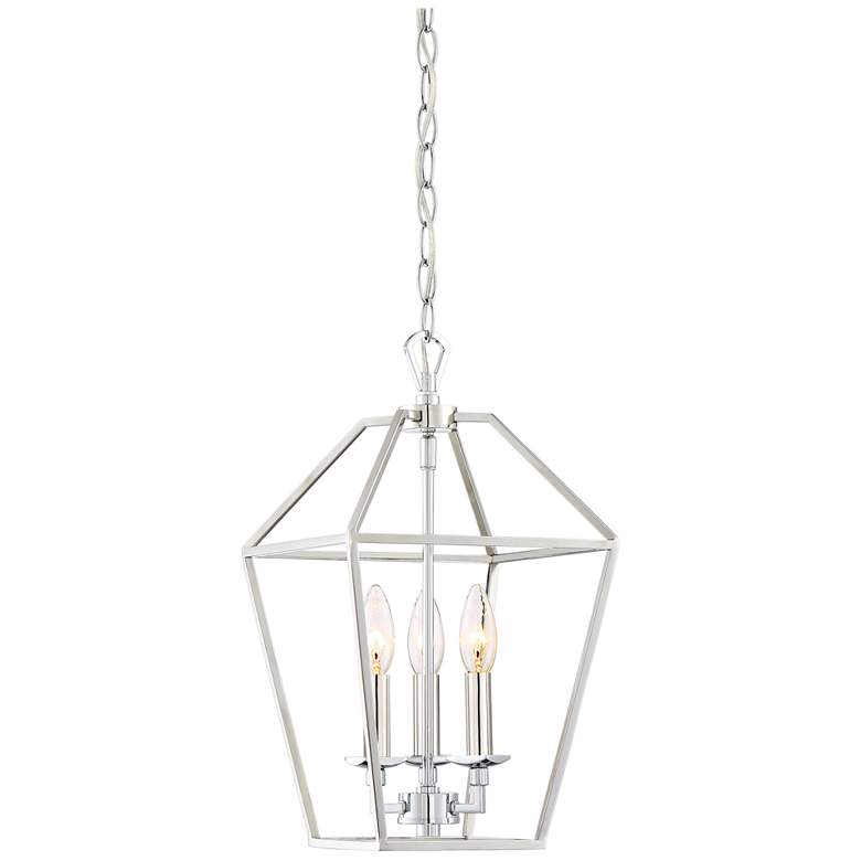 Image 3 Quoizel Aviary 9 1/2"W Nickel 3-Light Steel Cage Chandelier more views