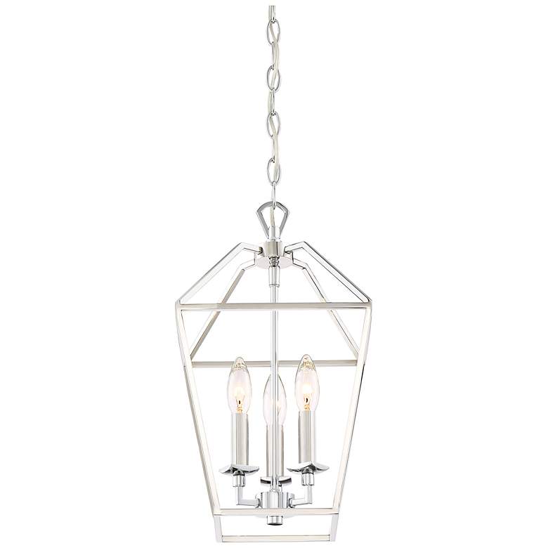 Image 3 Quoizel Aviary 9 1/2 inchW Nickel 3-Light Steel Cage Chandelier more views