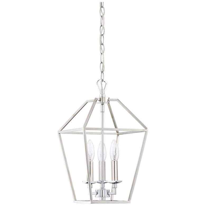 Image 4 Quoizel Aviary 9 1/2 inchW Nickel 3-Light Steel Cage Chandelier more views