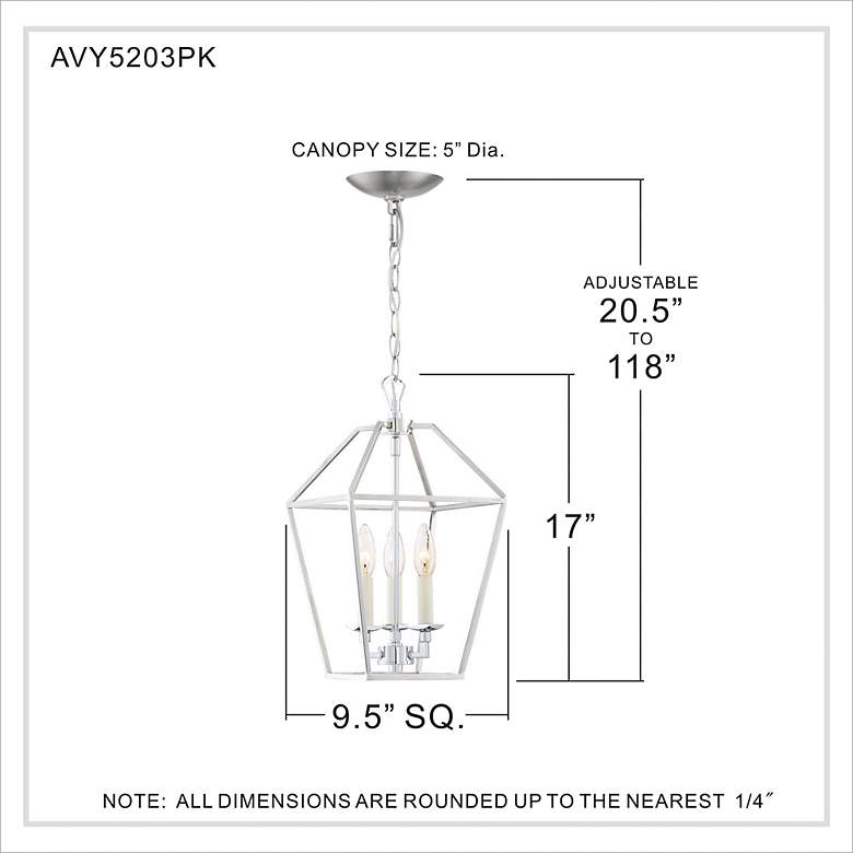 Image 4 Quoizel Aviary 9 1/2 inchW Nickel 3-Light Steel Cage Chandelier more views