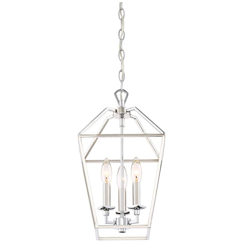 Image 6 Quoizel Aviary 9 1/2"W Nickel 3-Light Steel Cage Chandelier more views