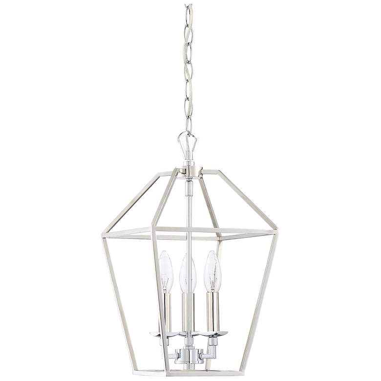 Image 7 Quoizel Aviary 9 1/2"W Nickel 3-Light Steel Cage Chandelier more views
