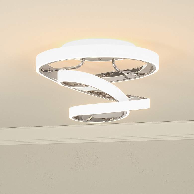 Image 2 Quoizel Aviva 12 1/2" Wide Polished Chrome LED Ceiling Light
