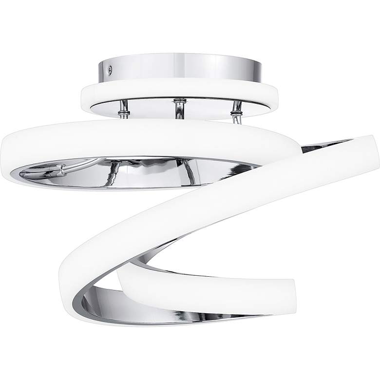 Image 5 Quoizel Aviva 12 1/2" Wide Polished Chrome LED Ceiling Light more views